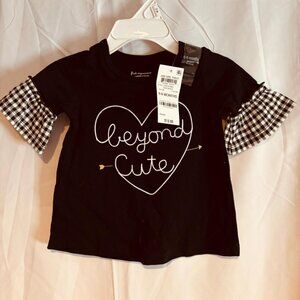 First Impressions Baby Girl “Beyond Cute” Top Black 6-9 Months